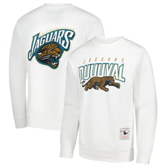 Jacksonville Jaguars Duval Classic Logos Pullover Sweatshirt White - Mitchell & Ness