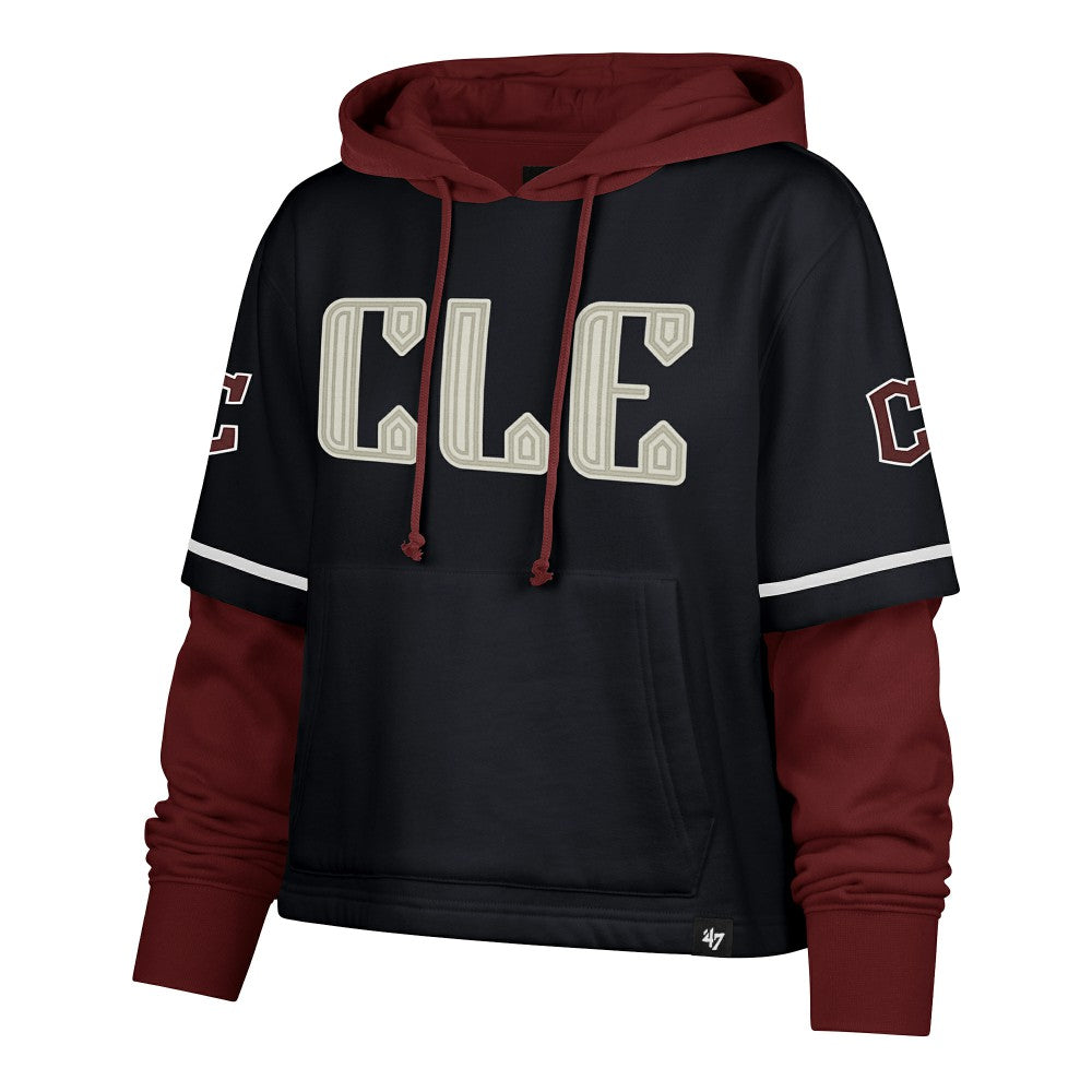 Cleveland Guardians '47 Women's City Connect Shortstop Cropped Pullover Hoodie Online