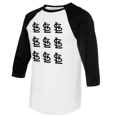 St. Louis Cardinals Tiny Turnip Women's Logo Grid 3/4 Sleeve Raglan T-Shirt for sale
