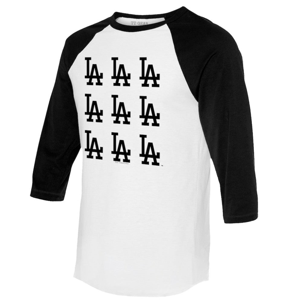 Los Angeles Dodgers Tiny Turnip Women's Logo Grid 3/4 Sleeve Raglan T-Shirt Sale