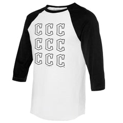 Cleveland Guardians Tiny Turnip Women's Logo Grid 3/4 Sleeve Raglan T-Shirt Sale