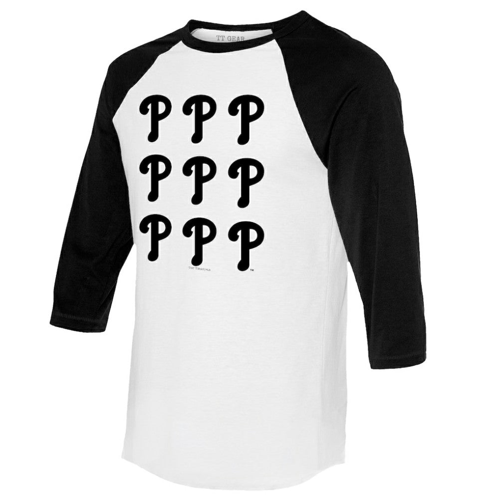 Philadelphia Phillies Tiny Turnip Women's Logo Grid 3/4 Sleeve Raglan T-Shirt discount