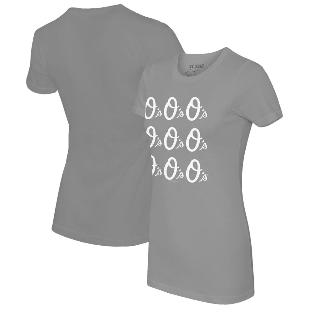Baltimore Orioles Tiny Turnip Women's Logo Grid  T-Shirt Lifestyle
