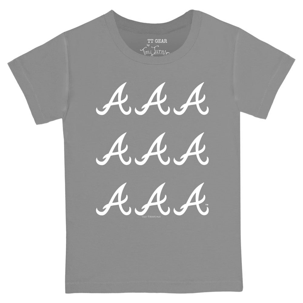 Atlanta Braves Tiny Turnip Youth Logo Grid  T-Shirt discount