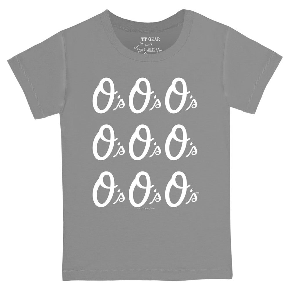 Baltimore Orioles Tiny Turnip Youth Logo Grid  T-Shirt On Sale