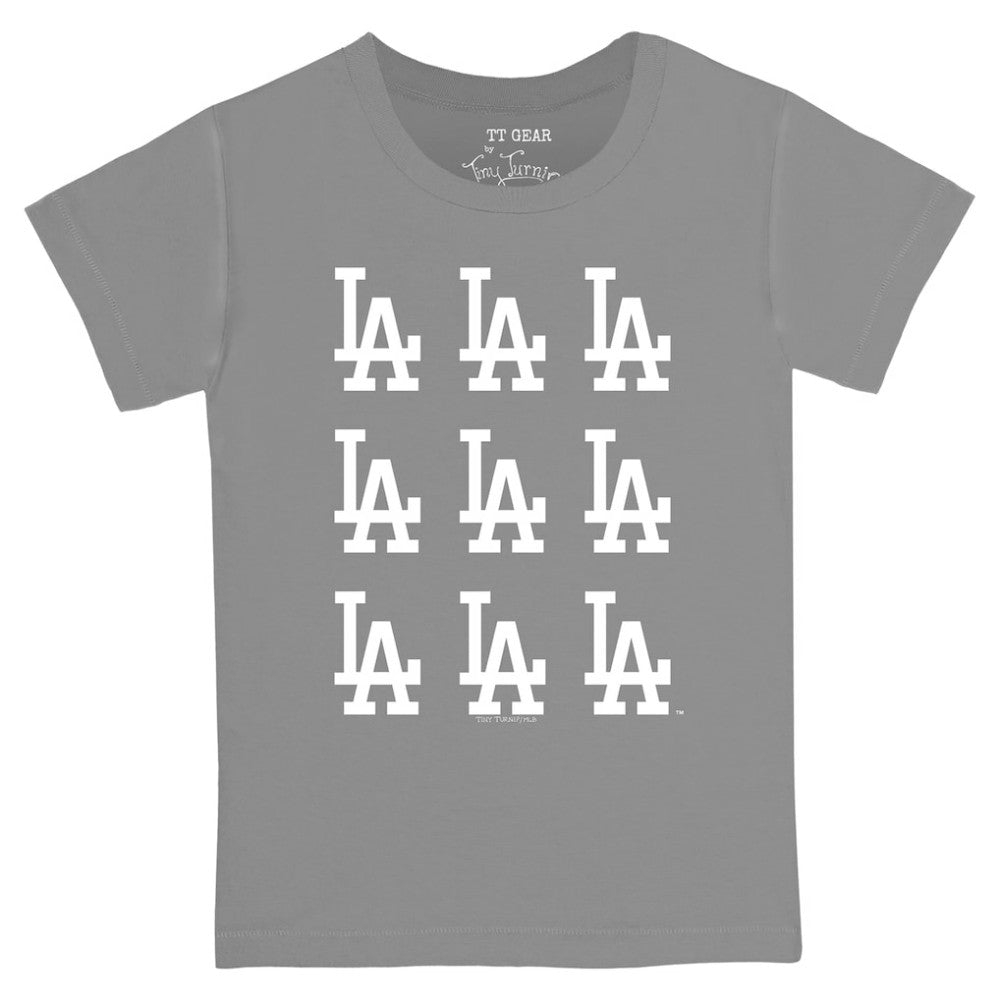 Los Angeles Dodgers Tiny Turnip Youth Logo Grid  T-Shirt Lifestyle
