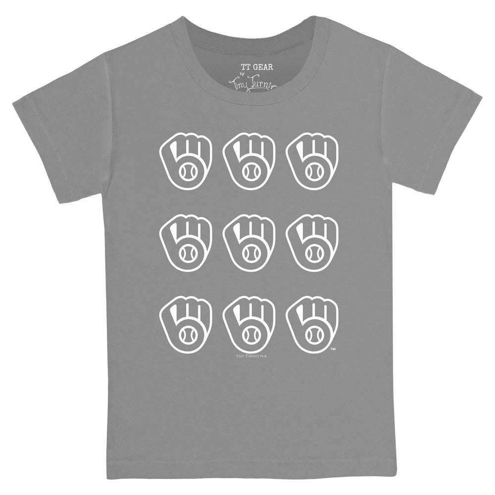 Milwaukee Brewers Tiny Turnip Youth Logo Grid  T-Shirt Online