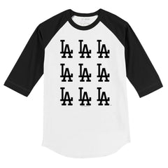 Los Angeles Dodgers Tiny Turnip Youth Logo Grid Raglan 3/4-Sleeve T-Shirt Online