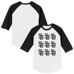 San Diego Padres Tiny Turnip Youth Logo Grid Raglan 3/4-Sleeve T-Shirt On Sale