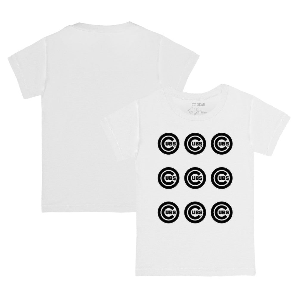 Chicago Cubs Tiny Turnip Youth Logo Grid T-Shirt On Sale