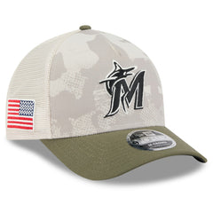 Miami Marlins New Era 2025 Armed Forces Day 9FORTY M-Crown A-Frame Adjustable Hat discount