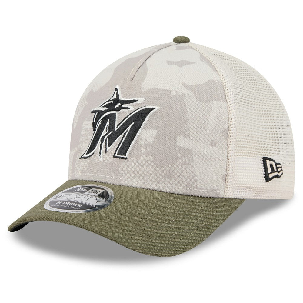 Miami Marlins New Era 2025 Armed Forces Day 9FORTY M-Crown A-Frame Adjustable Hat discount