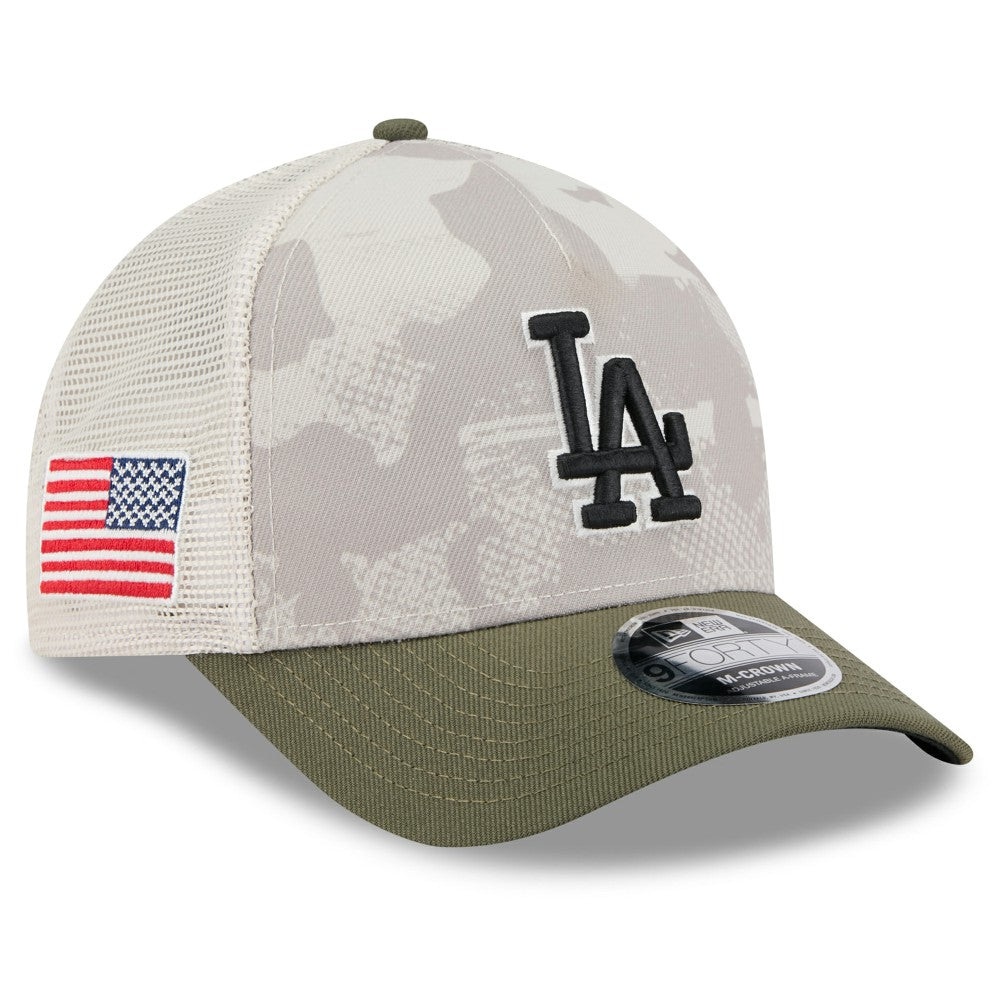 Los Angeles Dodgers New Era 2025 Armed Forces Day 9FORTY M-Crown A-Frame Adjustable Hat On Sale
