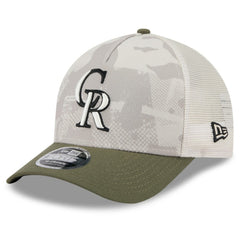 Colorado Rockies New Era 2025 Armed Forces Day 9FORTY M-Crown A-Frame Adjustable Hat Lifestyle