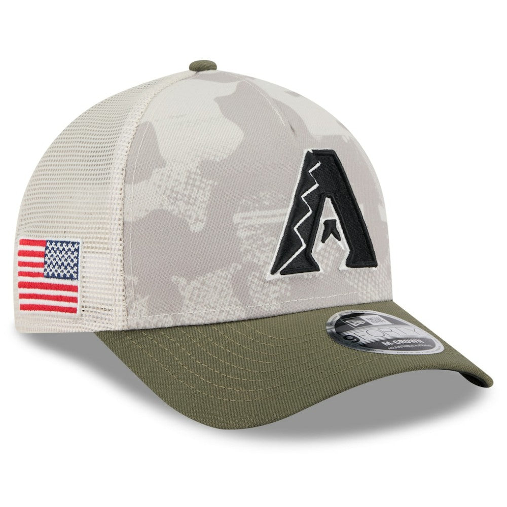 Arizona Diamondbacks New Era 2025 Armed Forces Day 9FORTY M-Crown A-Frame Adjustable Hat Lifestyle