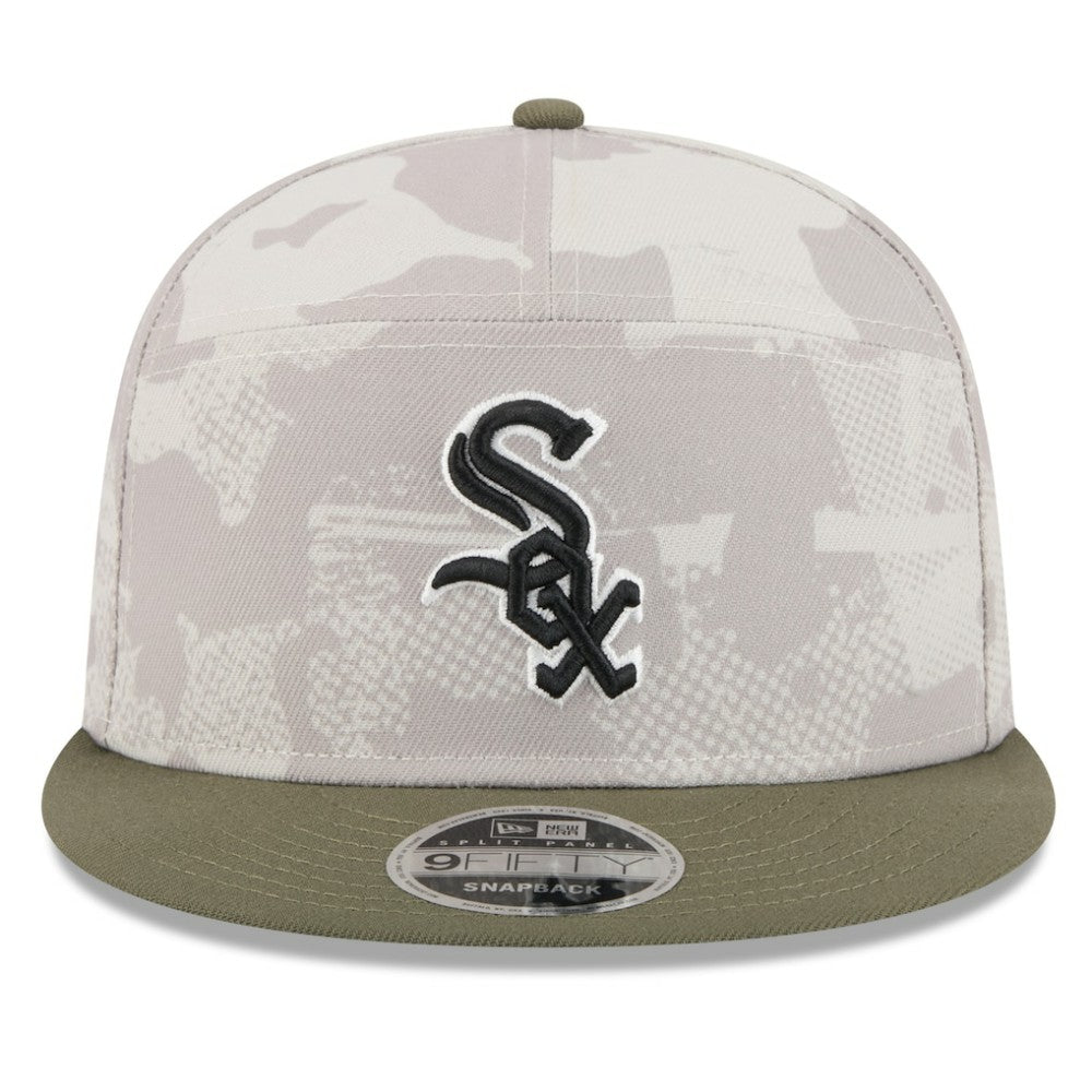 Chicago White Sox New Era 2025 Armed Forces Day Split Panel 9FIFTY Snapback Hat Lifestyle