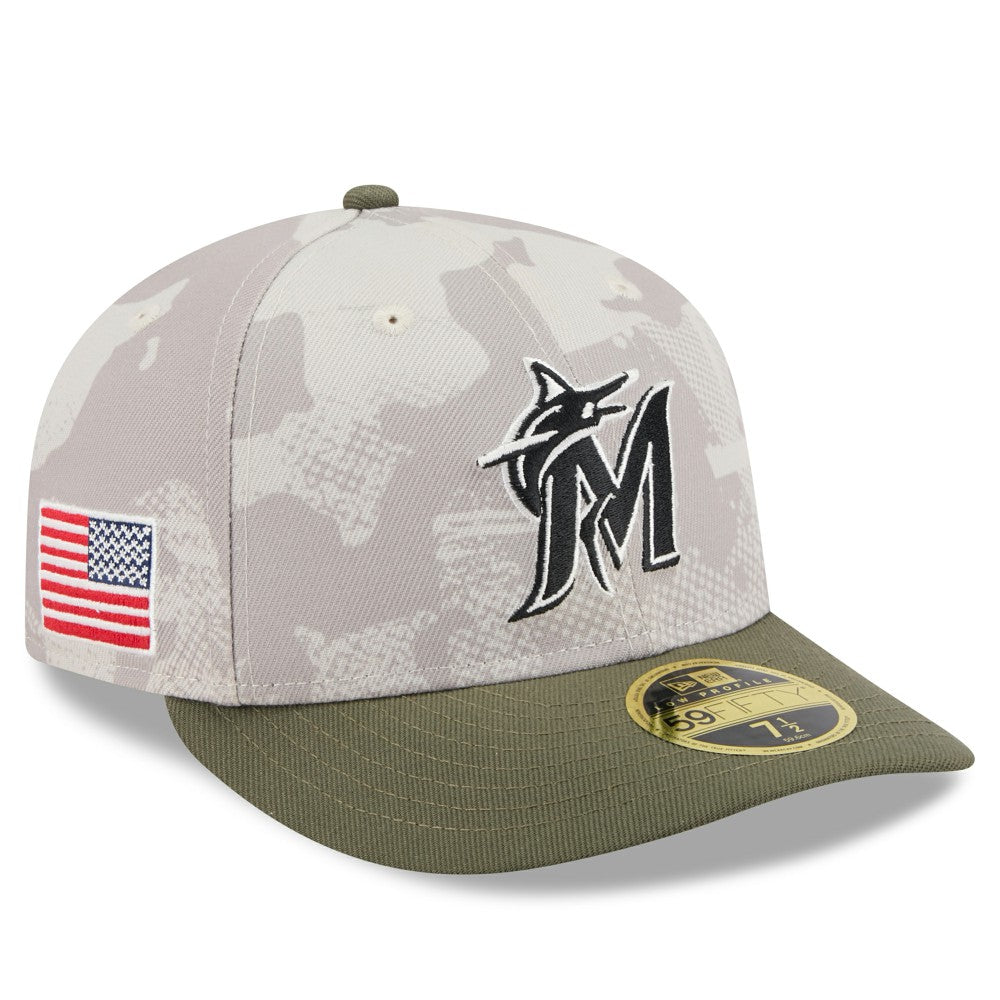 Miami Marlins New Era 2025 Armed Forces Day Low Profile 59FIFTY Fitted Hat Sale