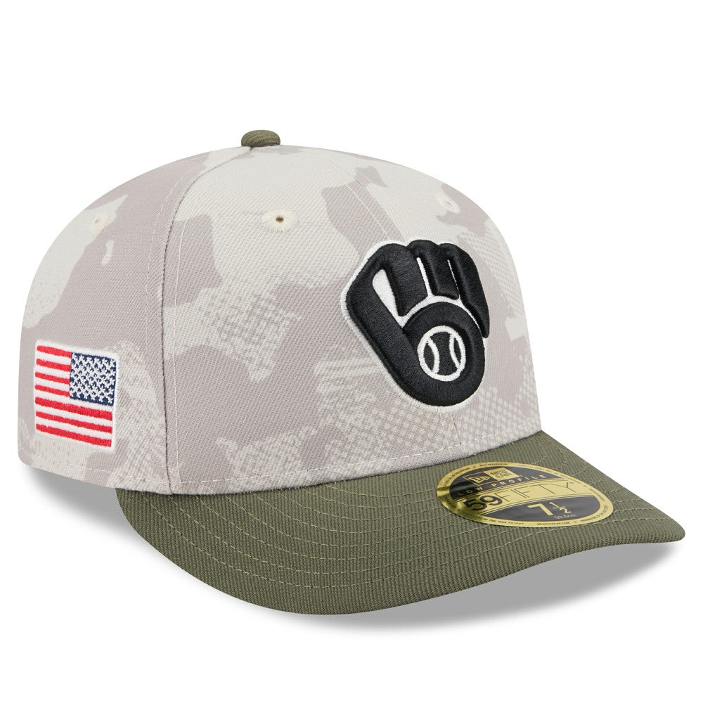 Milwaukee Brewers New Era 2025 Armed Forces Day Low Profile 59FIFTY Fitted Hat On Sale