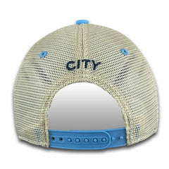 Manchester City 1863FC Mono Badge Vintage Trucker Adjustable Hat - Sky Blue