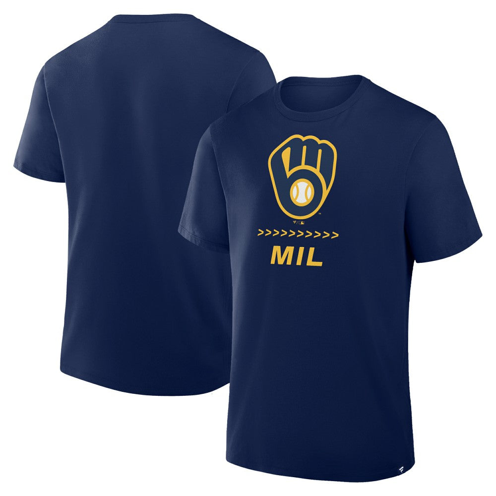 Milwaukee Brewers Fanatics Clubhouse Legacy Side Swipe T-Shirt Lifestyle