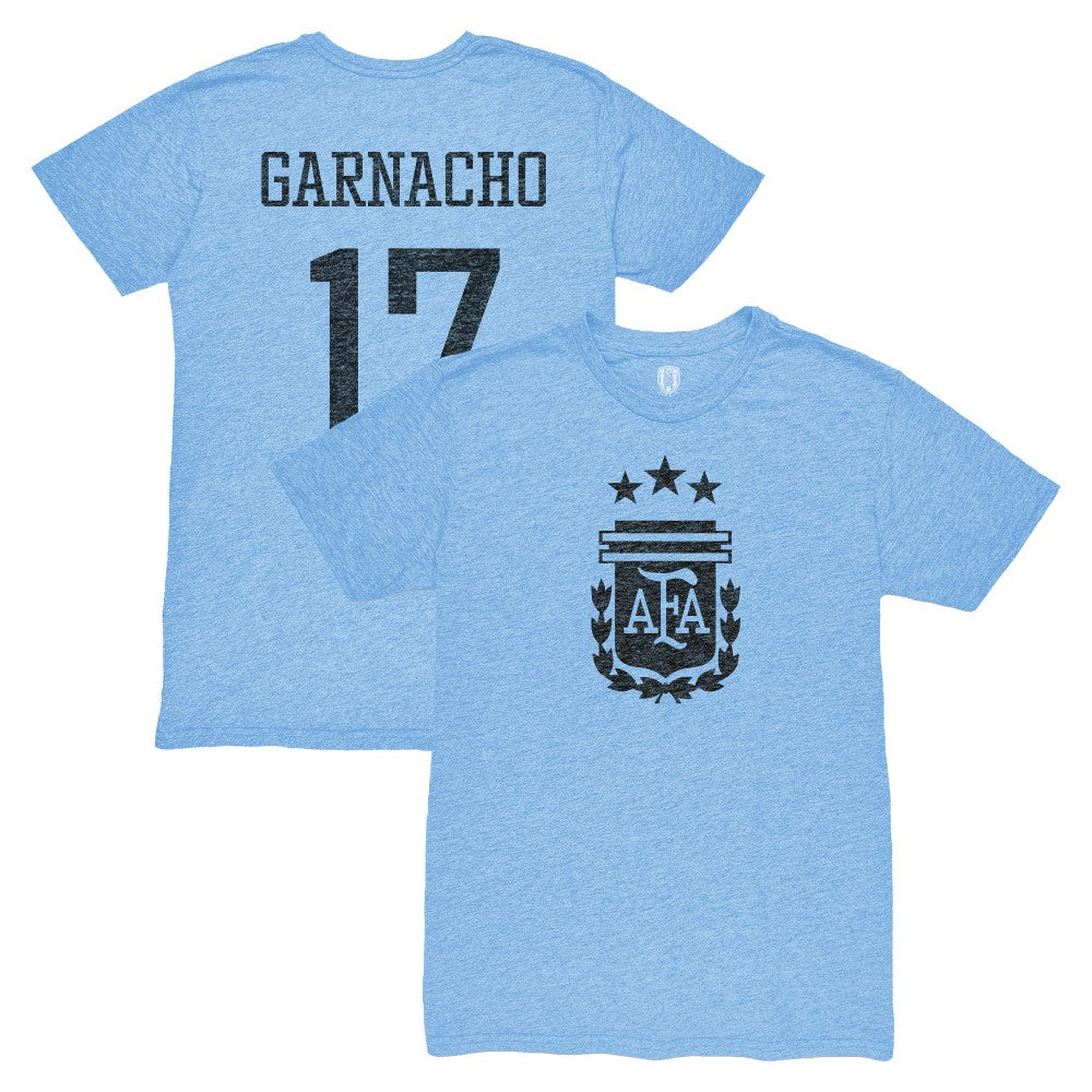 Alejandro Garnacho Argentina National Team 1863FC Player Vintage Tri-Blend T-Shirts - Light Blue