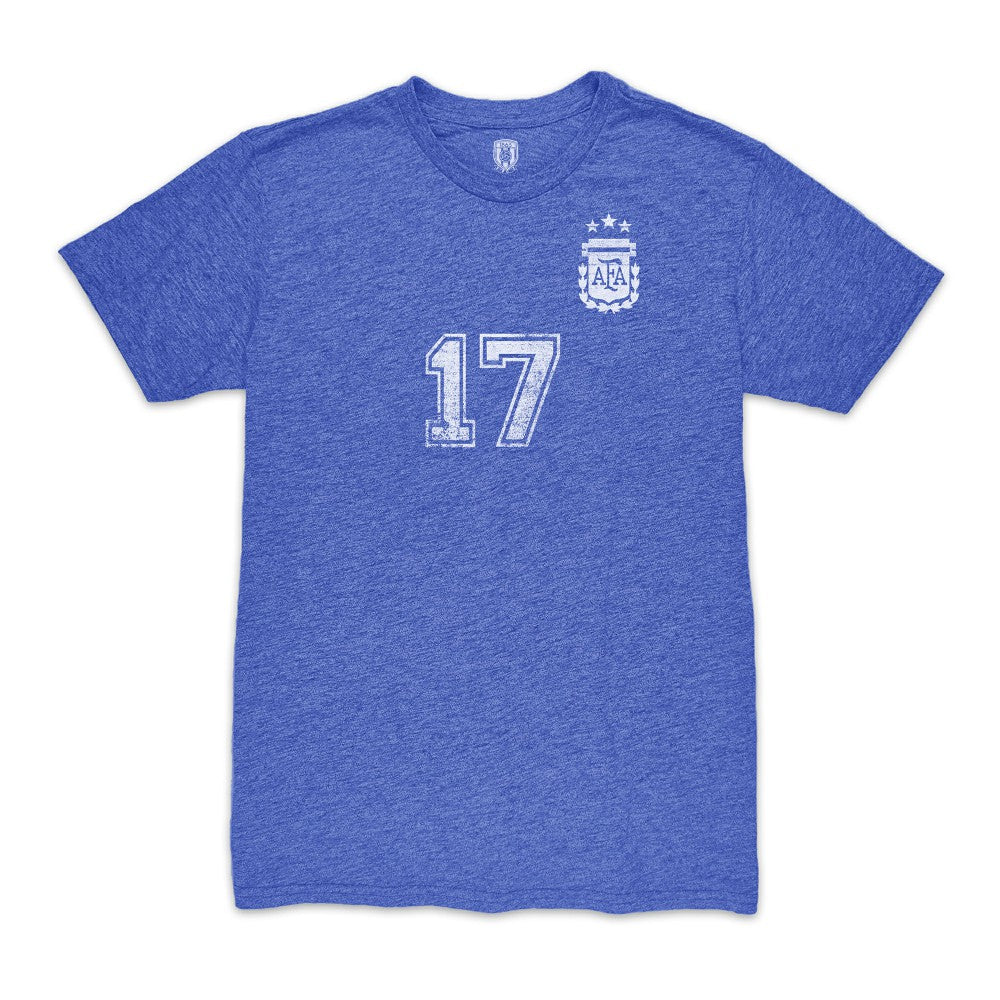 Alejandro Garnacho Argentina National Team 1863FC Player Vintage Tri-Blend T-Shirts - Blue