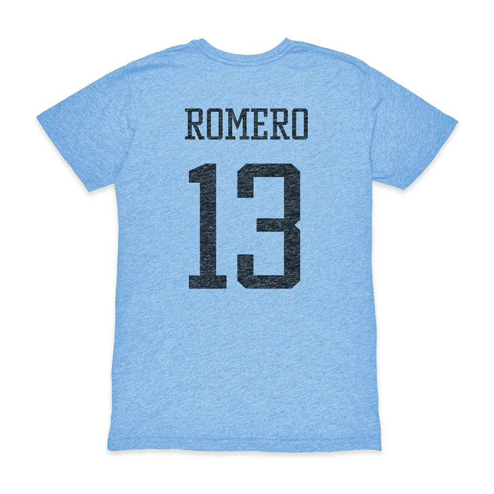 Cristian Romero Argentina National Team 1863FC Player Vintage Tri-Blend T-Shirts - Light Blue