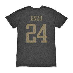 Enzo Fernández Argentina National Team 1863FC Player Vintage Tri-Blend T-Shirts - Black