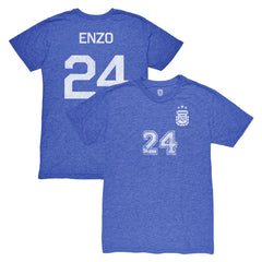 Enzo Fernández Argentina National Team 1863FC Player Vintage Tri-Blend T-Shirts - Blue