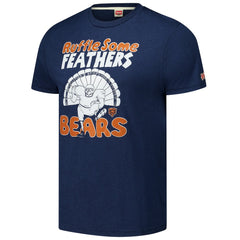 Chicago Bears Homage Unisex Ruffle Some Feathers Tri-Blend T-Shirt Navy - NFL