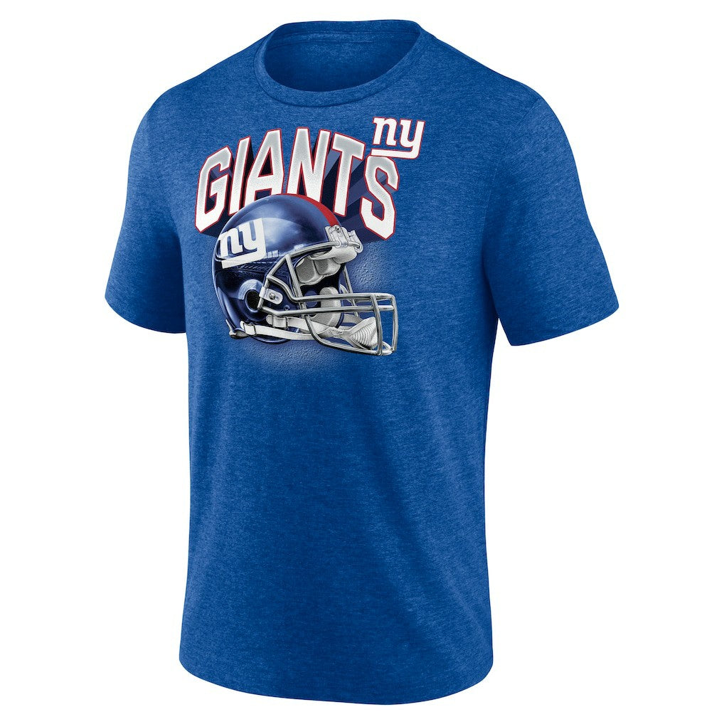 New York Giants Tri-Blend Helmet End Around T-Shirt Heather Royal - Fanatics