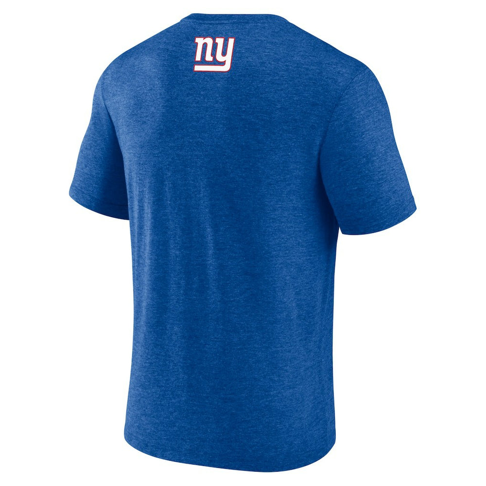 New York Giants Tri-Blend Helmet End Around T-Shirt Heather Royal - Fanatics