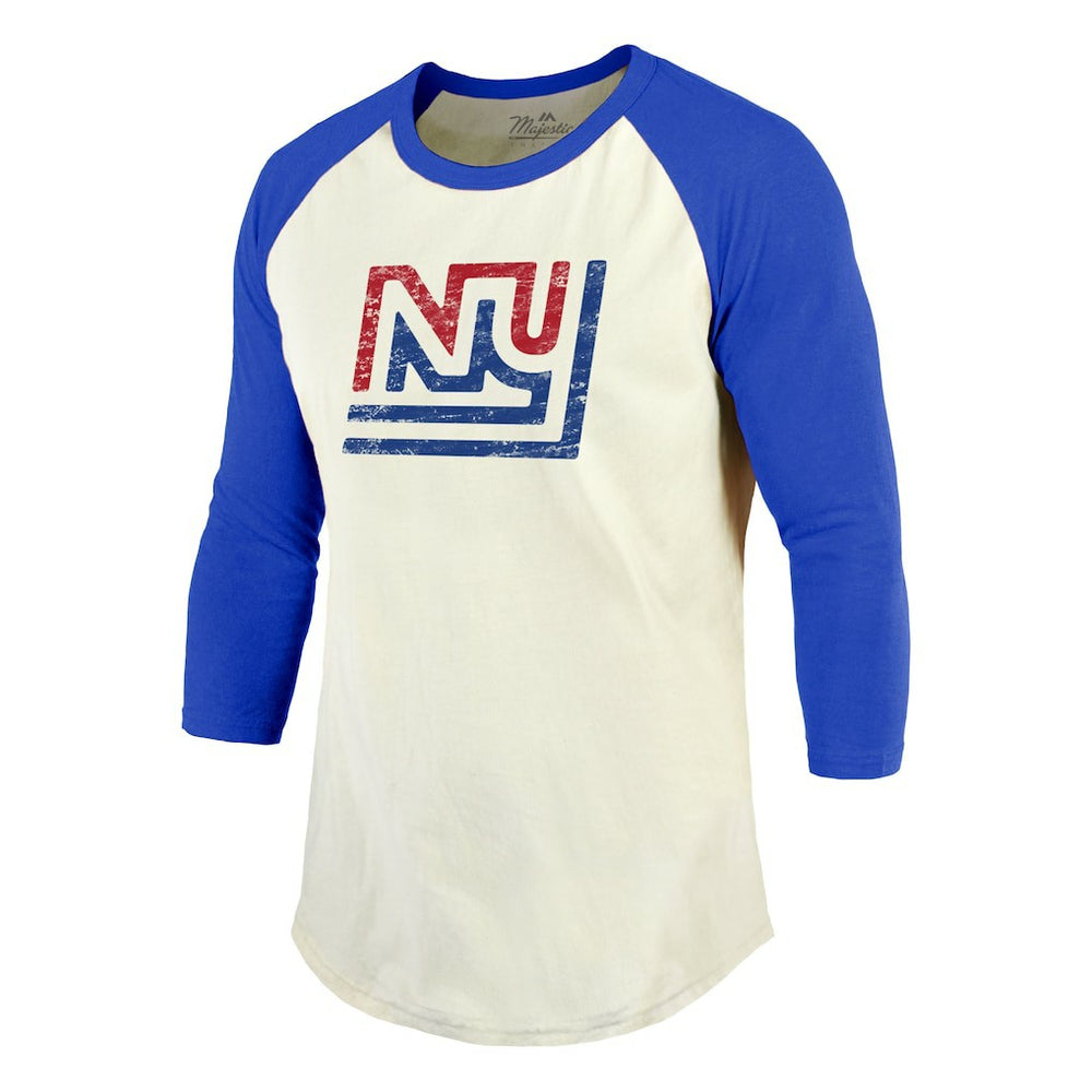 Lawrence Taylor New York Giants Majestic Threads Retired Player Name & Number 3/4 Raglan Sleeve T-Shirt  Cream/Red - NFL