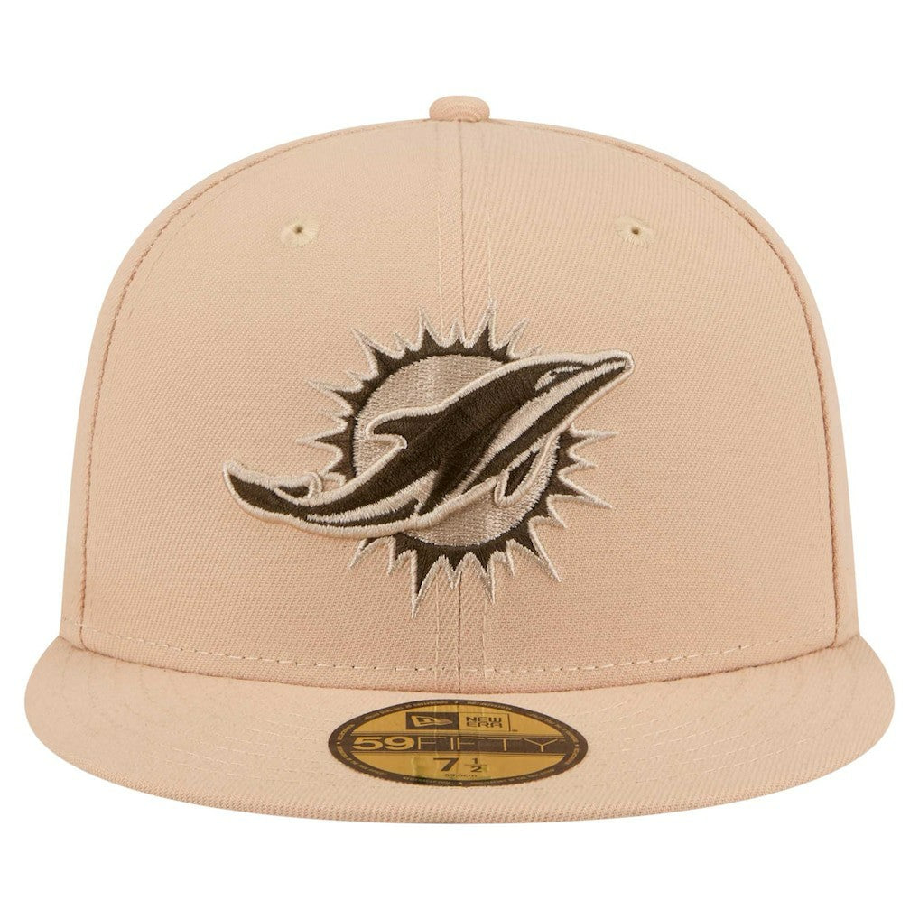 Miami Dolphins New Era Candied Pecan 59FIFTY Fitted Hat Tan - NFL