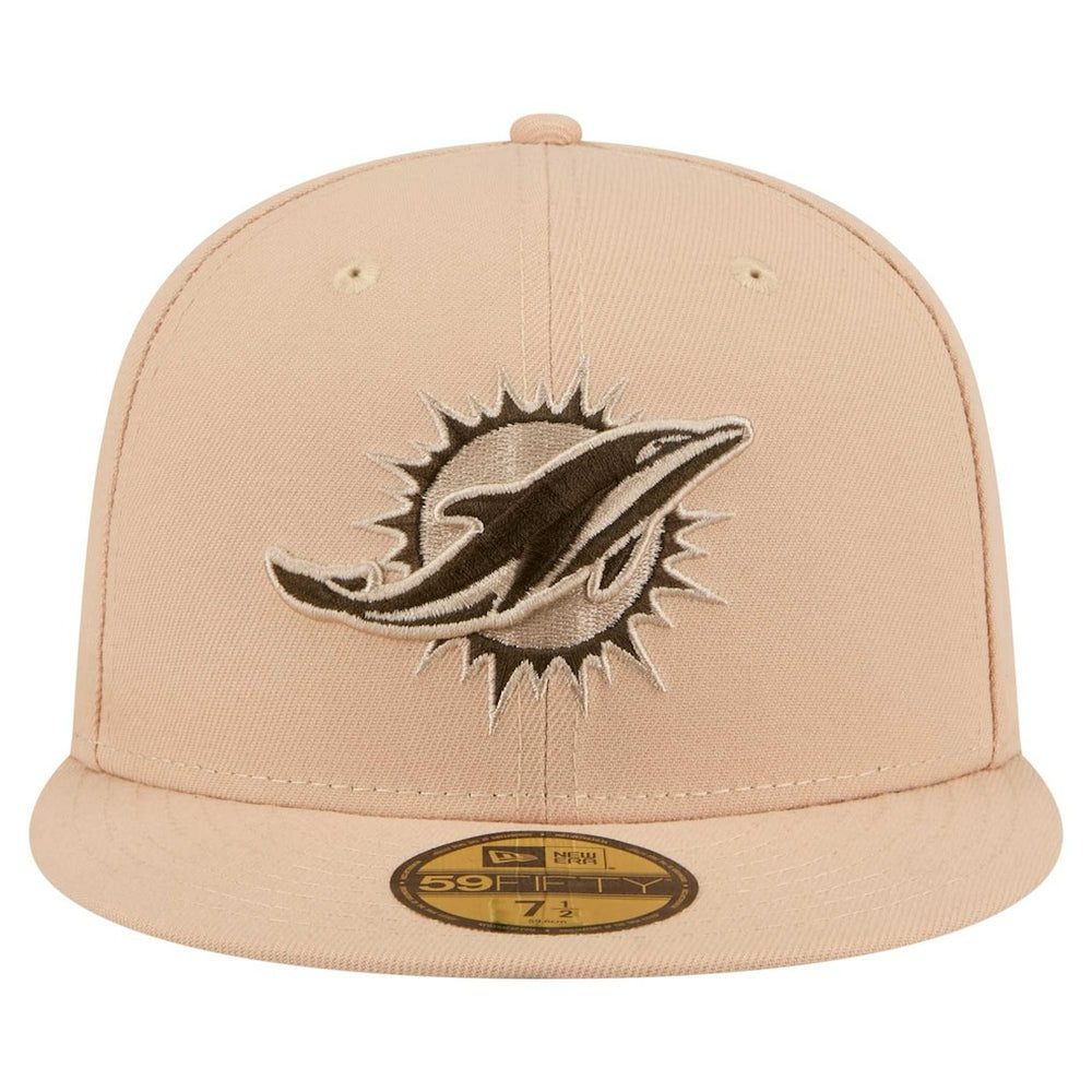 Miami Dolphins New Era Candied Pecan 59FIFTY Fitted Hat Tan - NFL