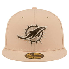 Miami Dolphins New Era Candied Pecan 59FIFTY Fitted Hat Tan - NFL