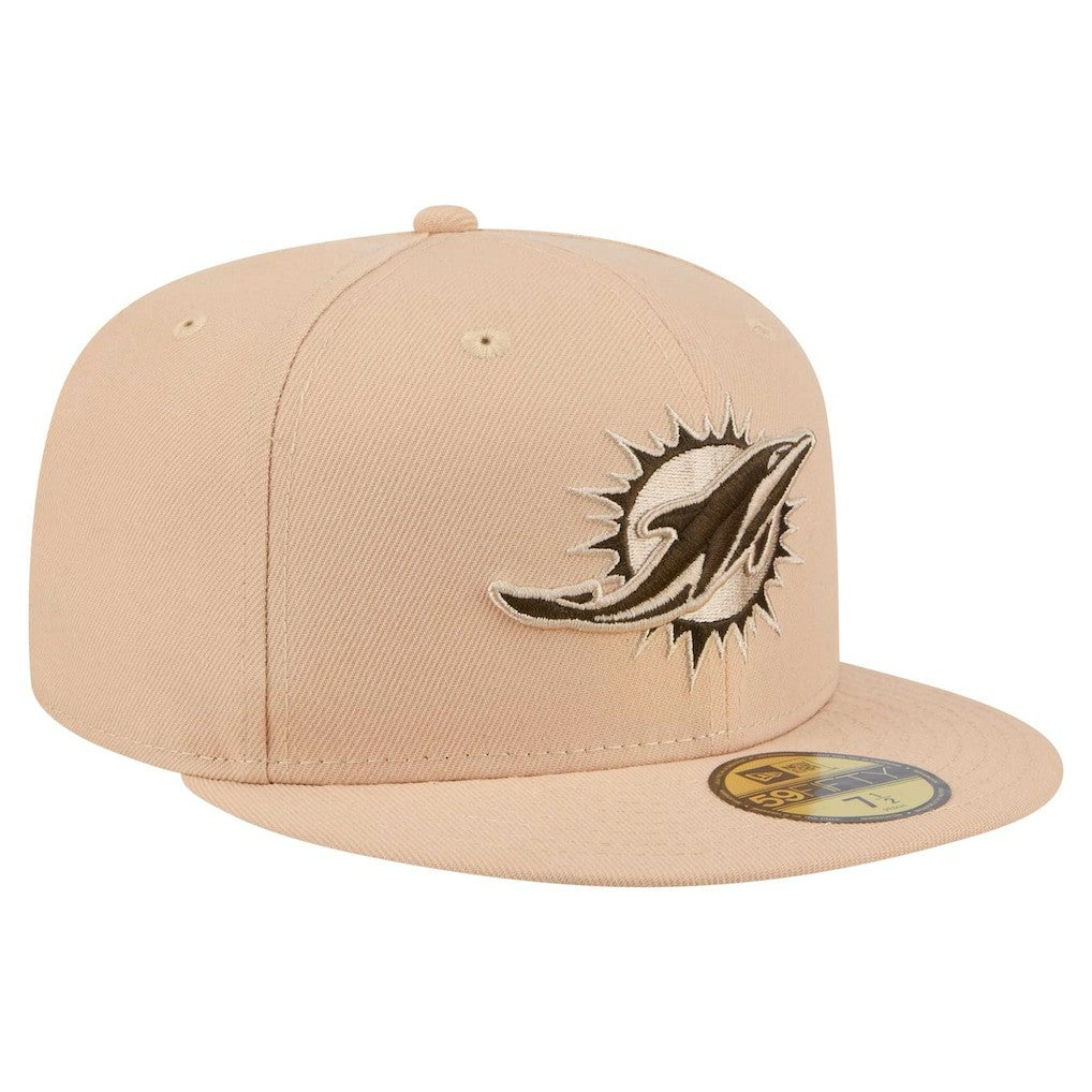Miami Dolphins New Era Candied Pecan 59FIFTY Fitted Hat Tan - NFL