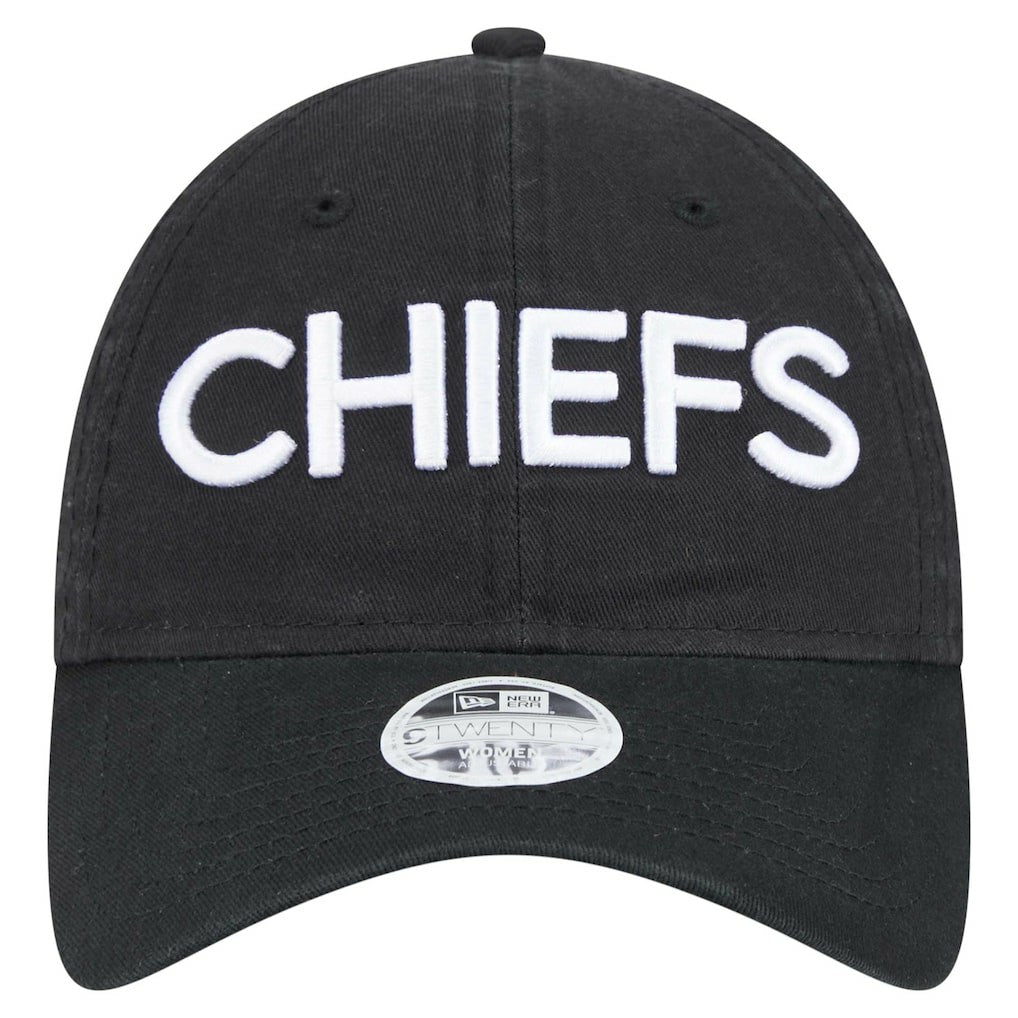 Kansas City Chiefs New Era Women's Cece 9TWENTY Adjustable Hat Black - NFL