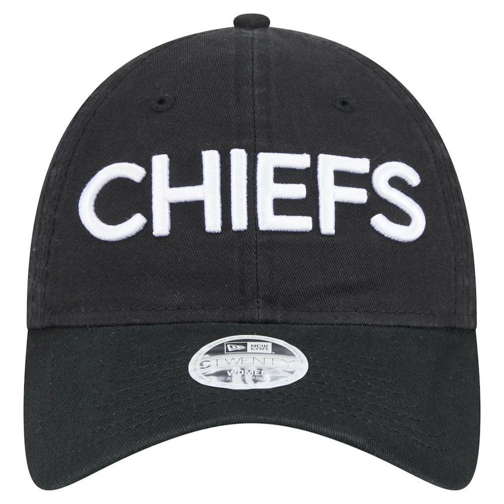 Kansas City Chiefs New Era Women's Cece 9TWENTY Adjustable Hat Black - NFL