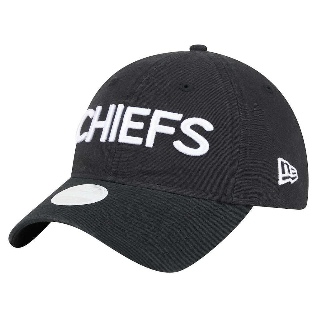 Kansas City Chiefs New Era Women's Cece 9TWENTY Adjustable Hat Black - NFL