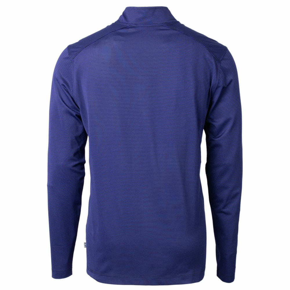 Kansas City Royals Cutter & Buck Big & Tall Virtue Eco Pique Micro Stripe Recycled Quarter-Zip Pullover Top discount