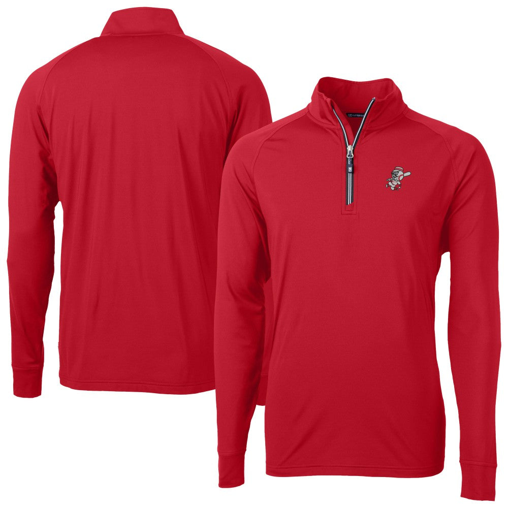 Cincinnati Reds Cutter & Buck Adapt Eco Knit Stretch Recycled Big & Tall Quarter-Zip Pullover Top Sale