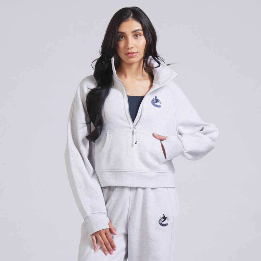 Vancouver Canucks - lululemon Women's Scuba Oversized Half Zip Top Heather Gray