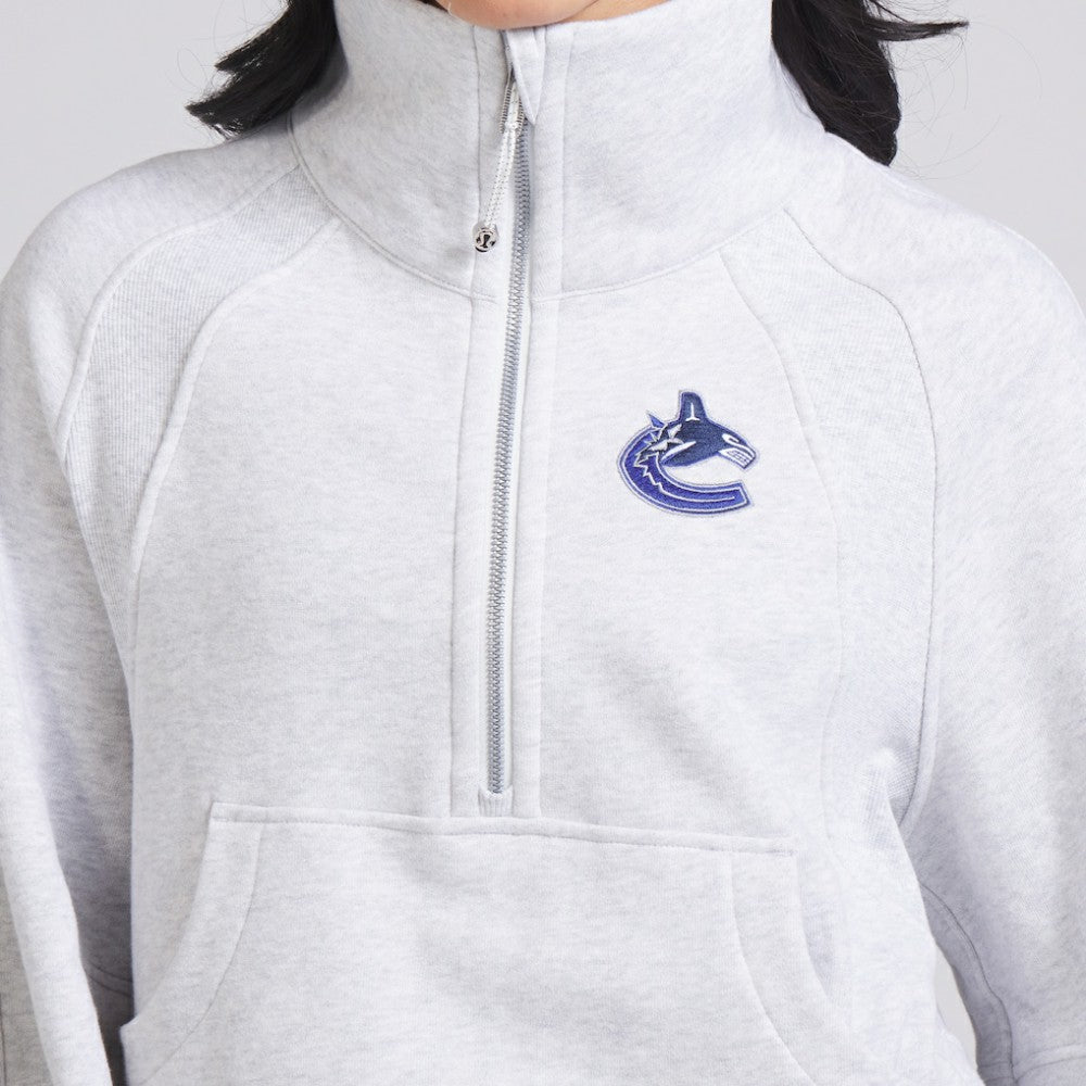 Vancouver Canucks - lululemon Women's Scuba Oversized Half Zip Top Heather Gray
