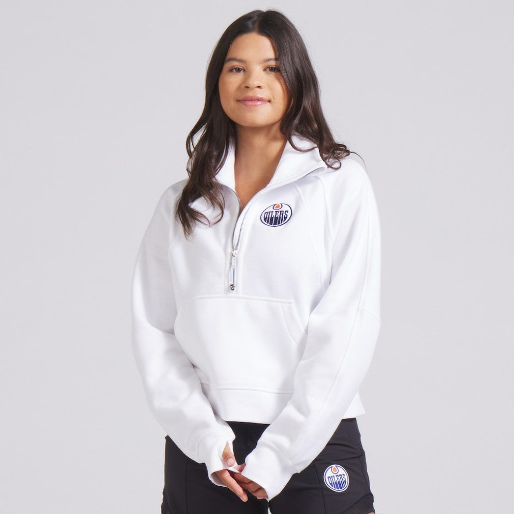 Edmonton Oilers - lululemon Women's Scuba Oversized Half Zip Top White
