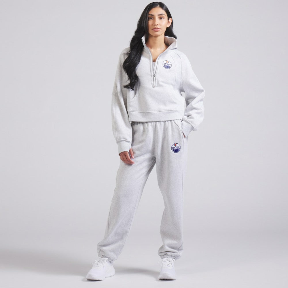 Edmonton Oilers - lululemon Women's Scuba Oversized Half Zip Top Heather Gray