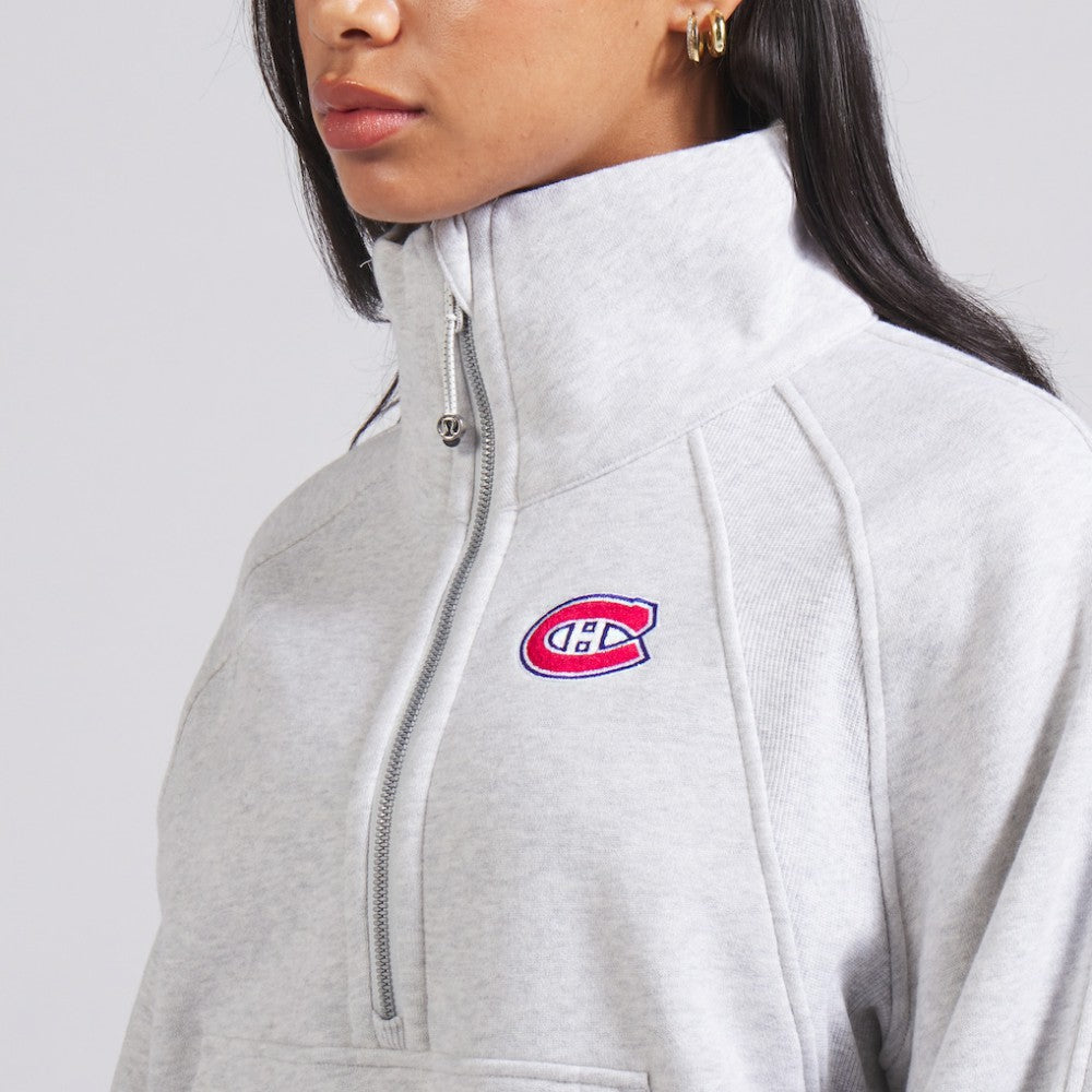 Montreal Canadiens - lululemon Women's Scuba Oversized Half Zip Top Heather Gray