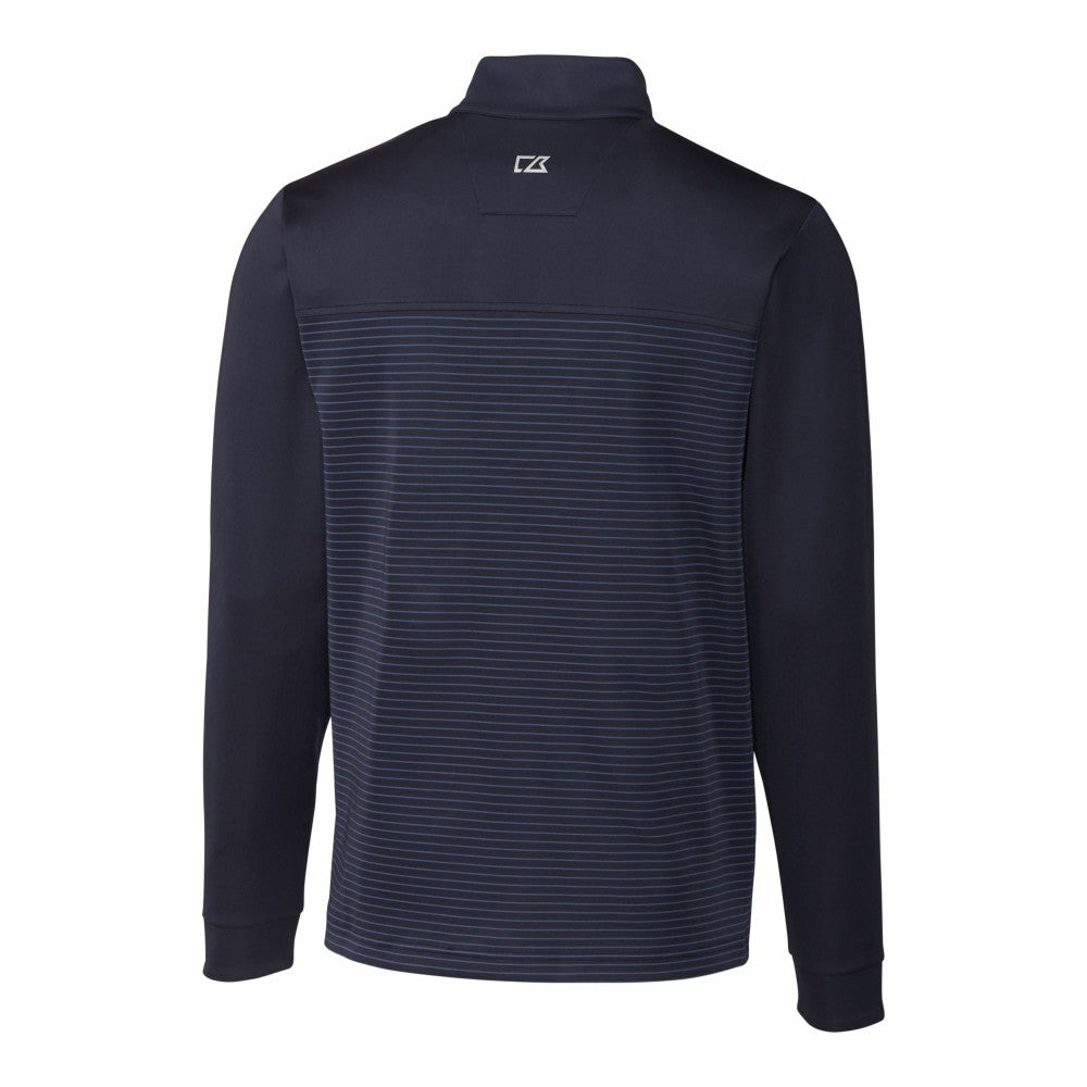 Cleveland Guardians Cutter & Buck Big & Tall Traverse Stretch Eco Stripe DryTec Quarter-Zip Top Clearance