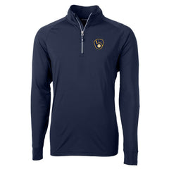 Milwaukee Brewers Cutter & Buck Big & Tall Adapt Eco Knit Stretch Recycled Raglan DryTec Quarter-Zip Top Sale