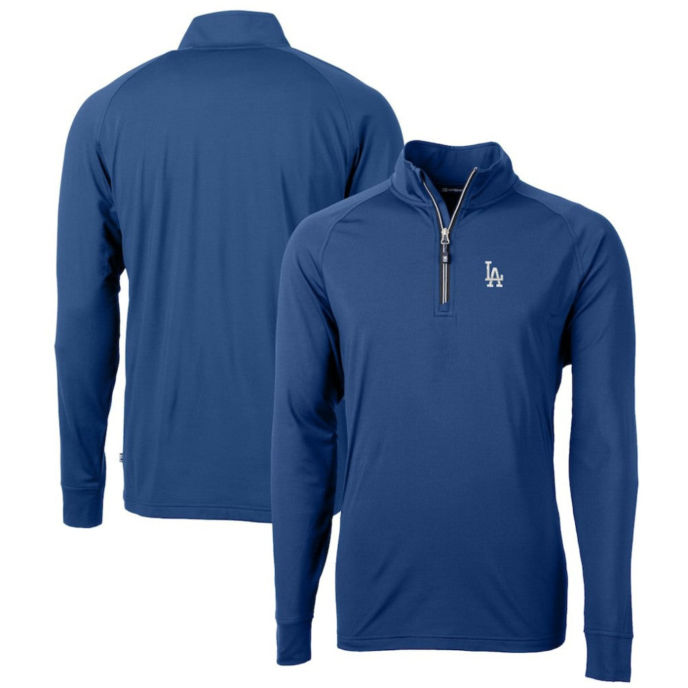 Los Angeles Dodgers Cutter & Buck Big & Tall Adapt Eco Knit Stretch Recycled Quarter-Zip Pullover Top Clearance